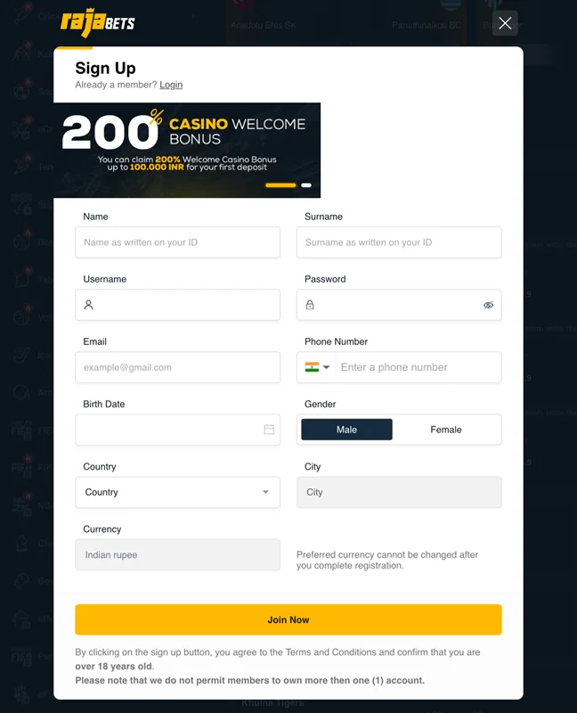 Rajabets registration Rajabets registration