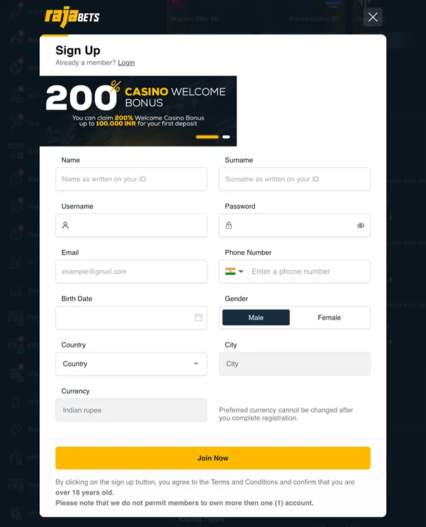 Rajabets minimum deposit