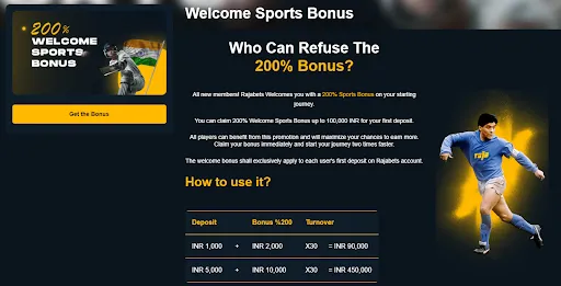 rajabet sports welcome bonus